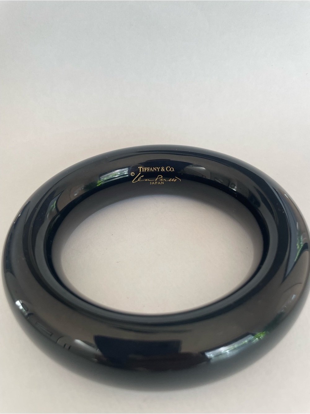 Elsa Peretti for Tiffany & Company Black Lacquer Doughnut Bangle Bracelet
